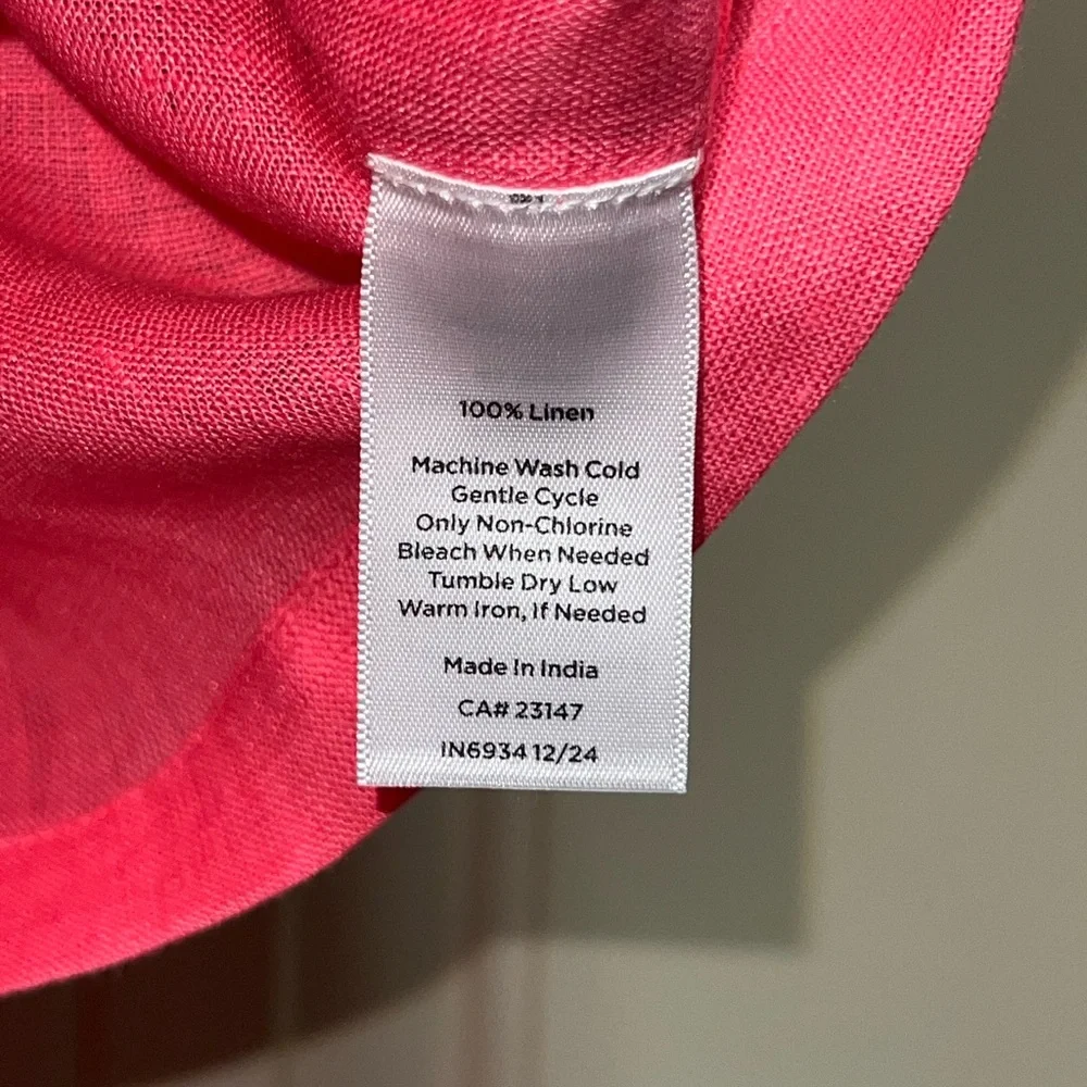 Talbots Linen Hot Pink Sleeveless V-Neck Tank - Picture 4 of 4